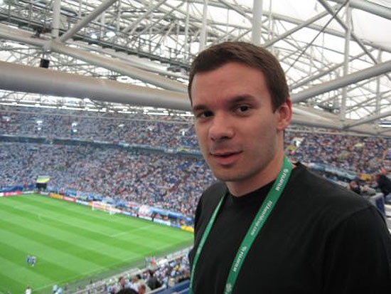 Guilherme Roseguini na cobertura da Copa de 2006. Foto: arquivo pessoal