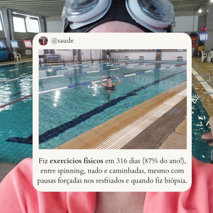 Em 2025, comemorei ter feito exercícios físicos em 316 dias do ano.