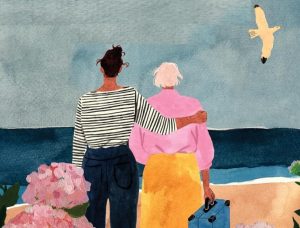 Ilustração de Antonio Rhoden na capa do livro Os Esquecidos de Domingo, de Valérie Perrin (ed. Intrínseca)