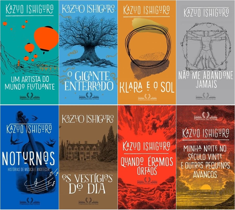 Os oito livros de Kazuo Ishiguro que já li.