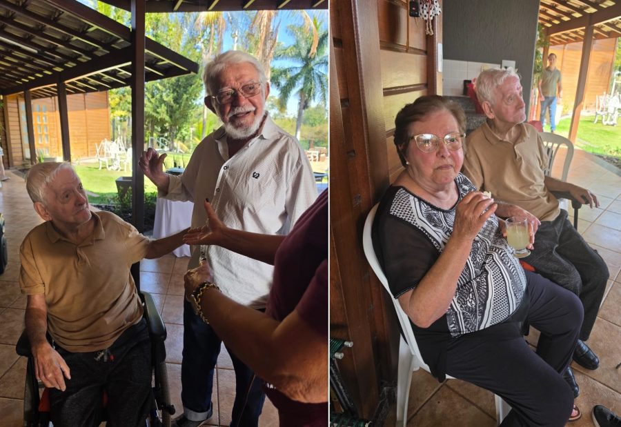 Timirim (na cadeira de rodas) com os irmãos Terezinha e Otaviano, em festa da família no último domingo. "Foi a despedida de Timirim do sítio que ele tanto amava..."